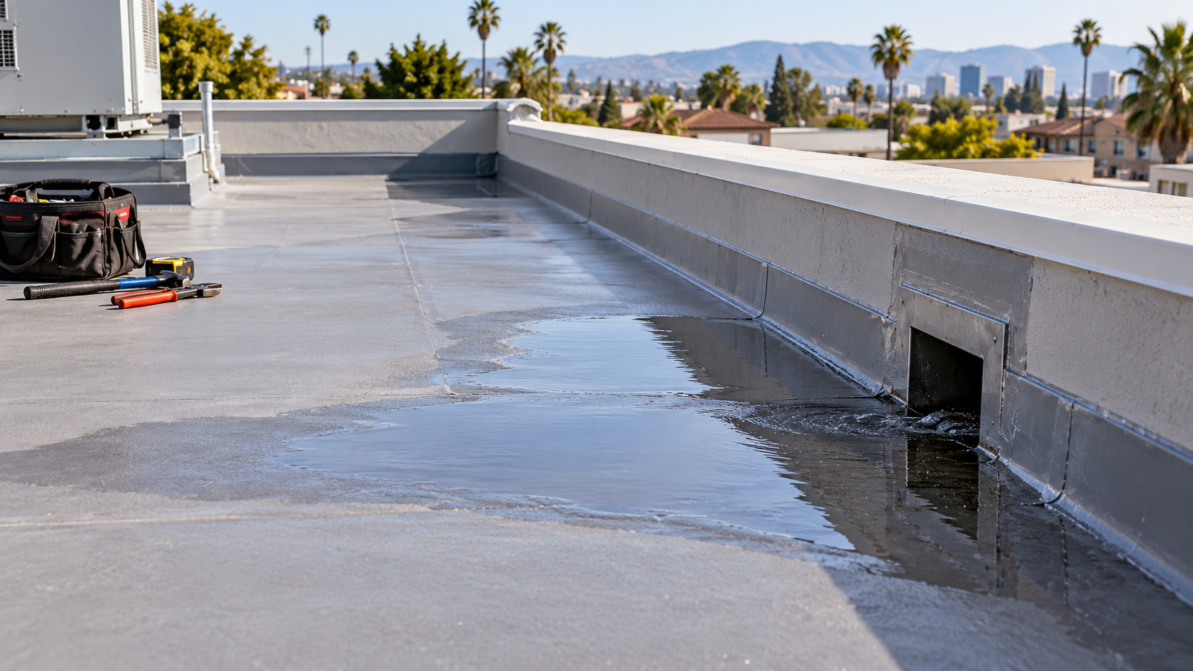 Roof Ponding in South El Monte: Finding the Drainage Problem