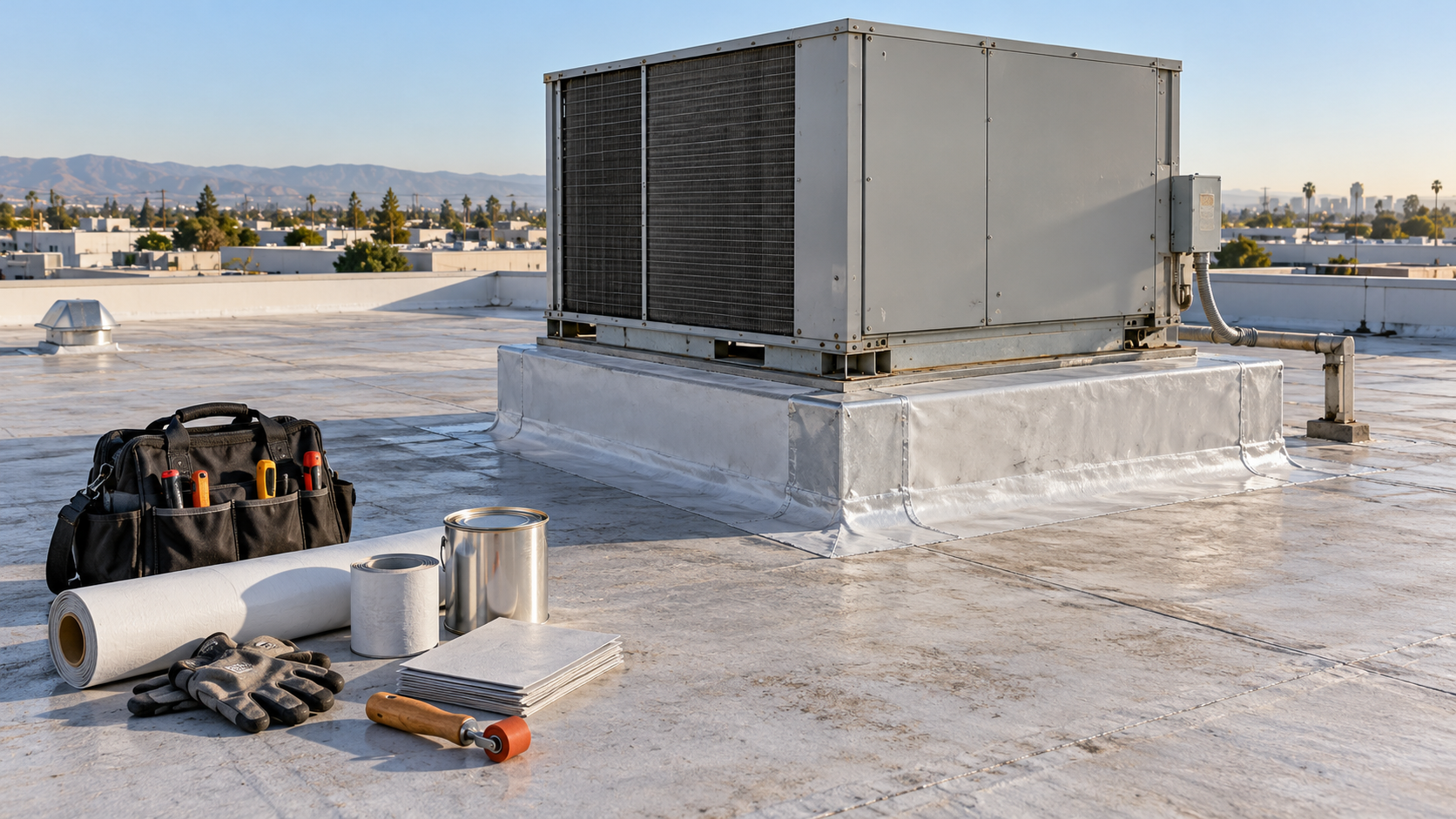 Roof Leaks Around Rooftop Equipment in Commerce