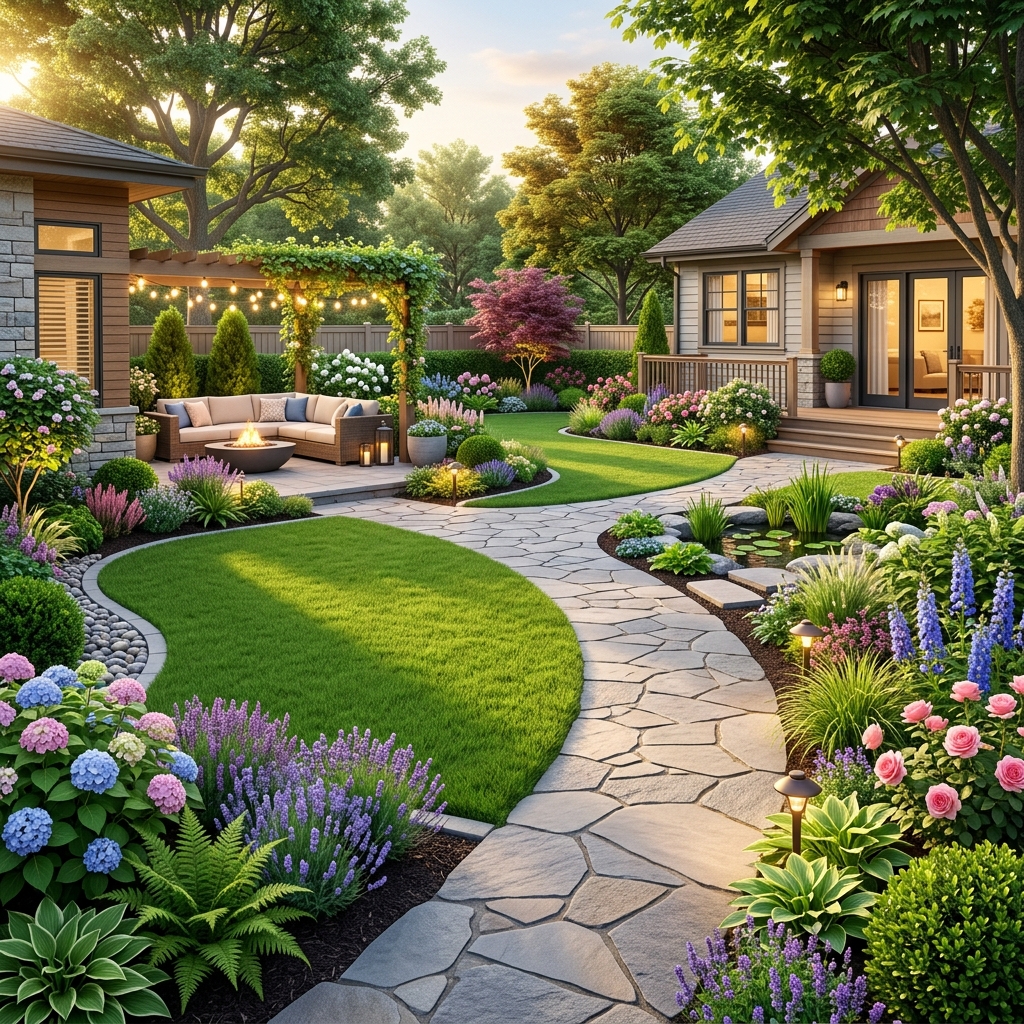 Yard Landscaping Illustration